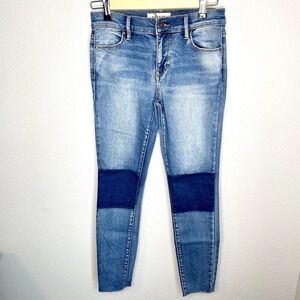 PacSun Super Stretch High Rise Waist Skinny Ankle Knee Patch Jegging Jeans Sz 25